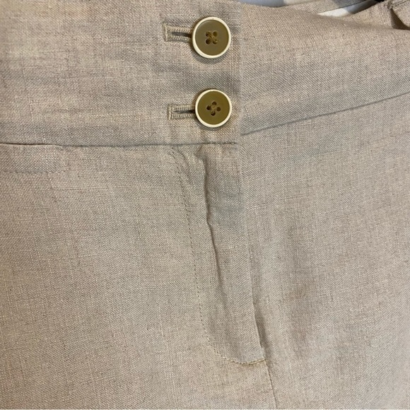 Banana Republic linen lined pencil skirt beige tan khaki Beach Work Summer size6 - Picture 3 of 12